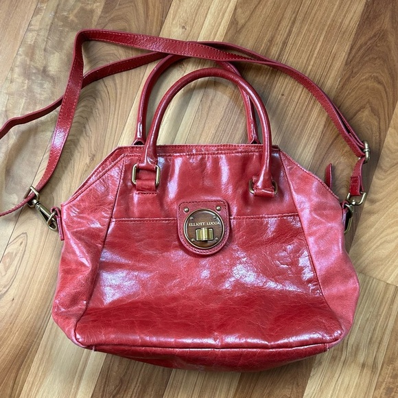🔥Elliott Lucca | Women’s red leather zip top buckle/snap front crossbody purse - Picture 10 of 10
